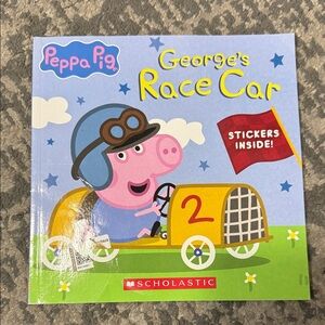 Peppa Pig George's Race Car Adventure Book - Blue and Yellow